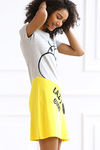 Zivame After Hours Cotton Short Nighty- Grey n Yellow — thumbnail 2