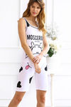 Zivame After Hours Cotton Sleeveless Onesie- White N Print — thumbnail 2