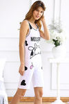 Zivame After Hours Cotton Sleeveless Onesie- White N Print — thumbnail 4