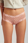 Zivame Polka Dot Sheer Mesh Mid Rise Hipster Panty-Peach — thumbnail 4