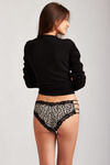 Zivame Lace Touch Hipster Panty With Strappy Sides- Black Leopard Print — thumbnail 3