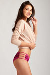 Zivame Lace Touch Hipster Panty With Strappy Sides-Coral — thumbnail 3