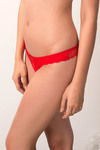 Zivame All Lace Criss Cross Front Low Rise Thong Panty-Red — thumbnail 2