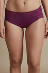 Zivame  Luxe Lace Embellished Mid Rise Hipster Panty- Purple — thumbnail 1