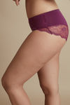 Zivame  Luxe Lace Embellished Mid Rise Hipster Panty- Purple — thumbnail 3