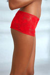 Zivame Smooth Lace Low Waist Boyshort Panty-Red — thumbnail 3