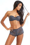 Zivame All Lace Embellished Mid Waist Boyshort Panty-Grey — thumbnail 4