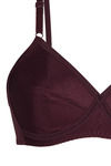 Triumph Midnight Magic Smooth Non Padded Wirefree Bra-Maroon — thumbnail 3