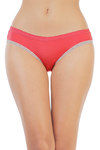 Zivame Ultra Soft Mesh Back Low Rise Bikini Brief-Coral — thumbnail 1
