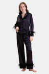 Mysthelle Silk & Satin Loungewear Set - Black — thumbnail 1