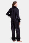 Mysthelle Silk & Satin Loungewear Set - Black — thumbnail 2