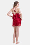 Mysthelle Silk & Satin Loungewear Set - Red — thumbnail 2