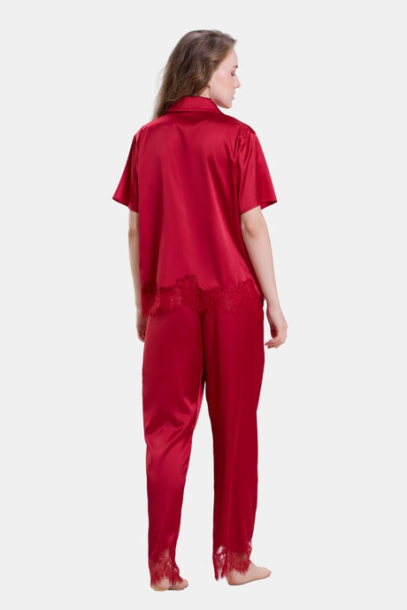Mysthelle Silk & Satin Loungewear Set - Red — image 2