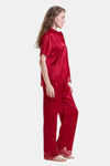 Mysthelle Silk & Satin Loungewear Set - Red — thumbnail 3