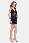 Mysthelle Silk & Satin Loungewear Set - Black — thumbnail 1