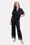 Mysthelle Silk & Satin Loungewear Set - Black — thumbnail 1