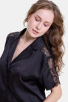 Mysthelle Silk & Satin Loungewear Set - Black — thumbnail 4