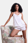Mysthelle Silk & Satin Loungewear Set - White — thumbnail 4