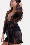 Mysthelle Silk & Satin Loungewear Set - Black — thumbnail 3