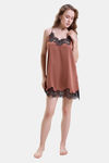 Mysthelle Silk & Satin Loungewear Dress - Bronze — thumbnail 3