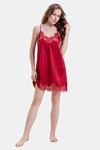 Mysthelle Silk & Satin Loungewear Dress - Red — thumbnail 1