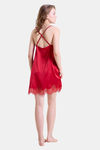 Mysthelle Silk & Satin Loungewear Dress - Red — thumbnail 2