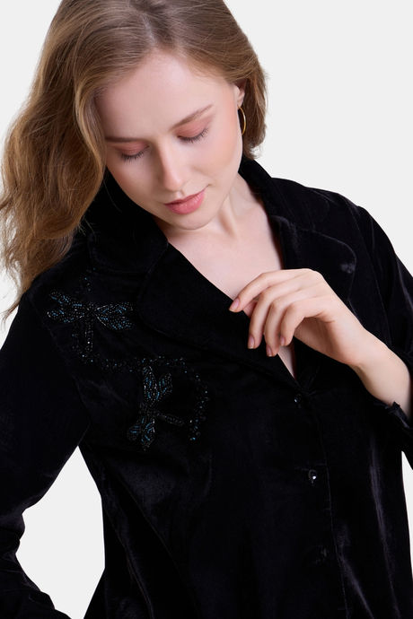 Mysthelle Silk & Satin Loungewear Set - Black — image 3