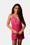 Mysthelle Silk & Satin Loungewear Set - Pink — thumbnail 1