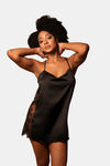 Mysthelle Silk & Satin Loungewear Dress - Black — thumbnail 1