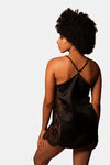 Mysthelle Silk & Satin Loungewear Dress - Black — thumbnail 2