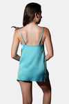 Mysthelle Silk & Satin Loungewear Dress - Teal — thumbnail 2