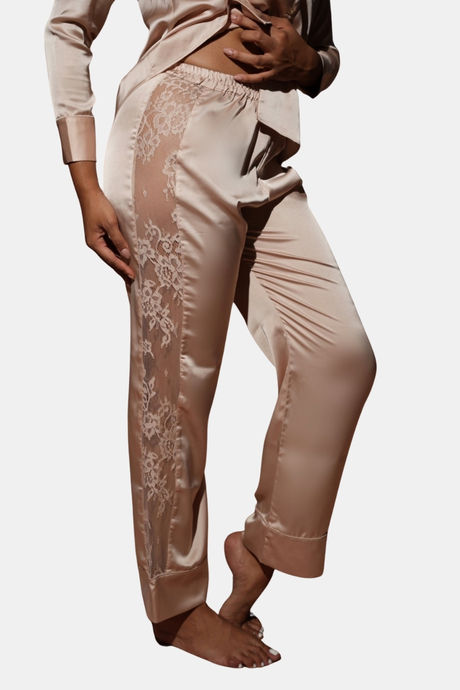 Mysthelle Silk & Satin Loungewear Set - Champagne — image 3