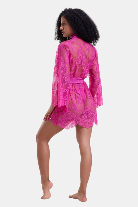 Mysthelle Super Comfy Lace Robe - Fuchsia — image 2