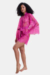 Mysthelle Super Comfy Lace Robe - Fuchsia — thumbnail 3