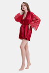 Mysthelle Super Comfy Satin Robe - Red — thumbnail 3