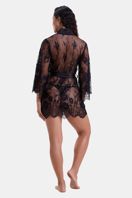 Mysthelle Super Comfy Lace Robe - Black — image 2