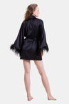 Mysthelle Super Comfy Satin Robe - Black — thumbnail 2