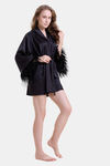 Mysthelle Super Comfy Satin Robe - Black — thumbnail 3