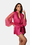 Mysthelle Super Comfy Satin Robe - Pink — thumbnail 1