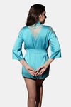 Mysthelle Super Comfy Satin Robe - Teal — thumbnail 2