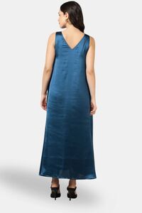 Sands of India Blue Party Maxi Satin Dress — thumbnail 2