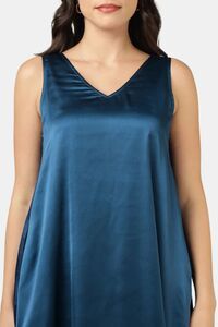 Sands of India Blue Party Maxi Satin Dress — thumbnail 4