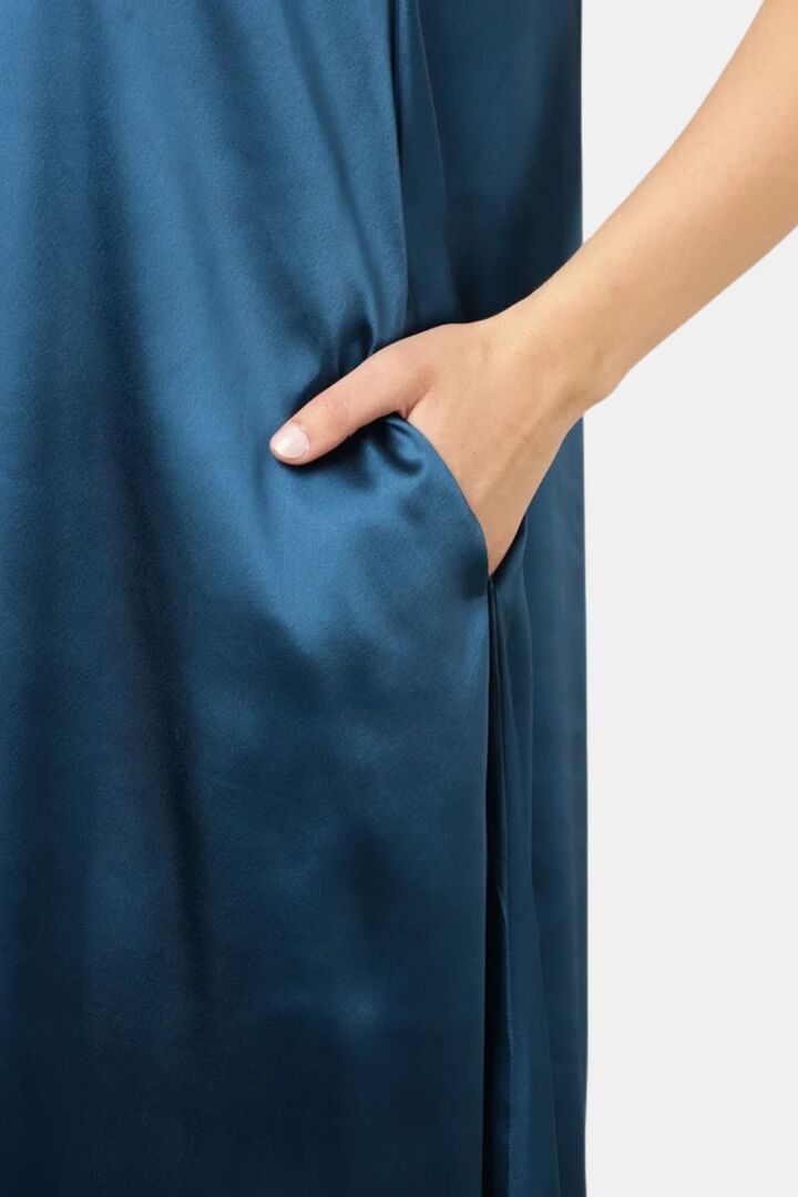 Sands of India Blue Party Maxi Satin Dress — image 5