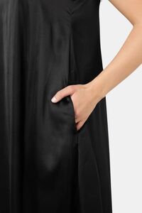 Sands of India Black Party Maxi Satin Dress — thumbnail 5