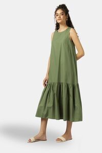 Sands of India Green Sleeveless Maxi Dress with Gathered Hem — thumbnail 5