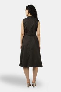 Sands of India Dark Olive Utility Sleeveless Belted Dress — thumbnail 3