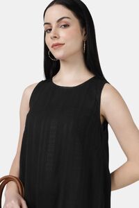Sands of India Black Textured Maxi Dress with Gathered Hem — thumbnail 4