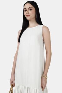 Sands of India White Textured Maxi Dress with Gathered Hem — thumbnail 2