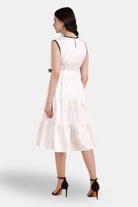 Sands of India White Yoke Embroidered Poplin Midi Dress — thumbnail 3