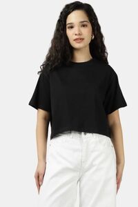 Sands of India Women Black Crop Top With Twin Fish Back Print - Black — thumbnail 3